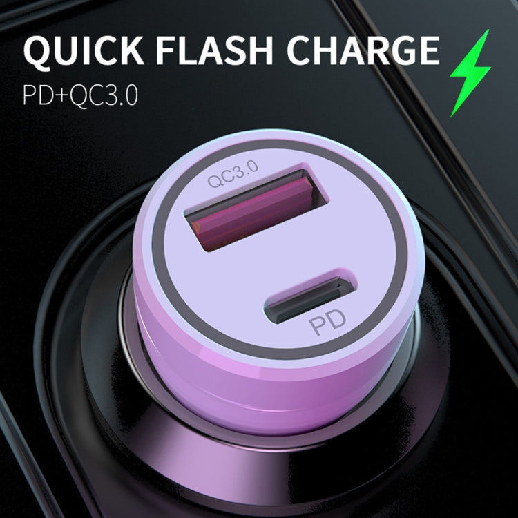 P21 Portable PD 20W + QC3.0 18W Dual Ports Fast Car Charger with USB to Type-C Cable Kit(Black) - Car Charger by PMC Jewellery | Online Shopping South Africa | PMC Jewellery