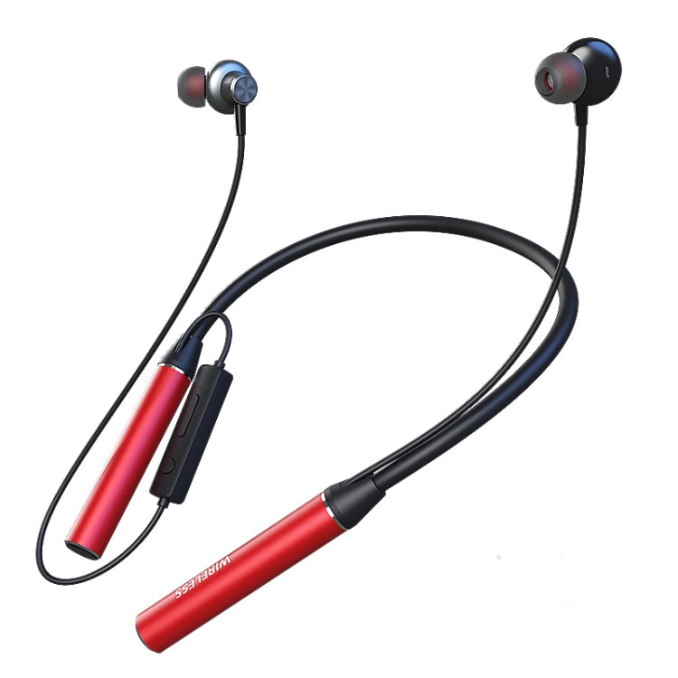 GYM530 Magnetic Neck-mounted Noise Cancelling Sports Earphones In-ear Stereo Support Handsfree / TF Card(Red) - Neck-mounted Earphone by PMC Jewellery | Online Shopping South Africa | PMC Jewellery