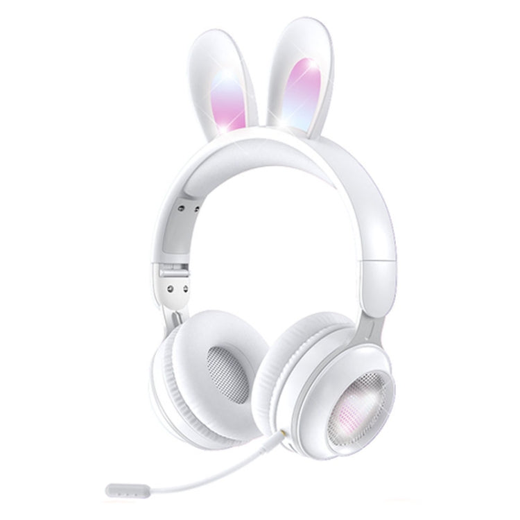 KE-01 Rabbit Ear Wireless Bluetooth 5.0 Stereo Music Foldable Headset with Mic For PC(Ivory White) - Headset & Headphone by PMC Jewellery | Online Shopping South Africa | PMC Jewellery
