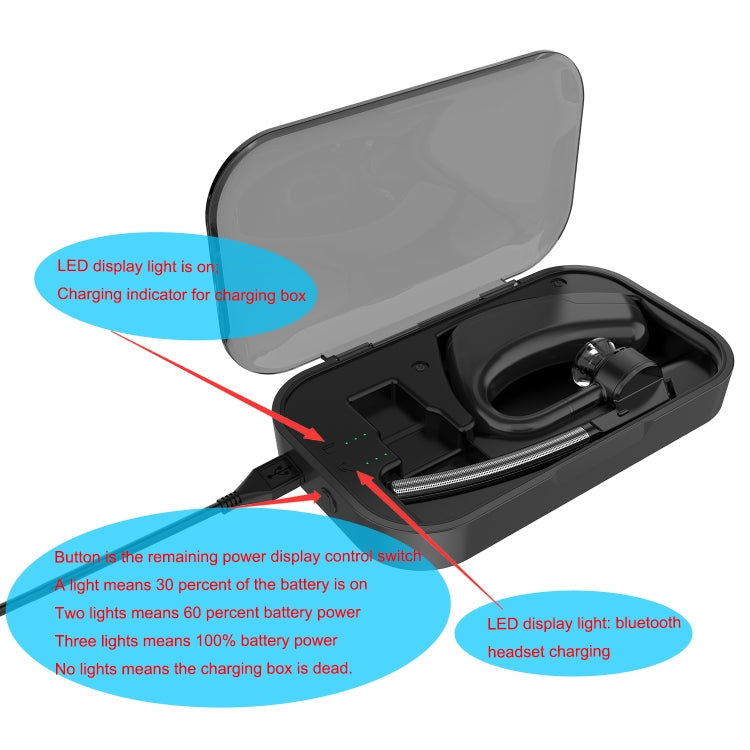 For Plantronics Voyager Legend / Voyager 5200 Bluetooth Headset Charging Box(Black) - Other Accessories by PMC TechLife | Online Shopping South Africa | PMC TechLife