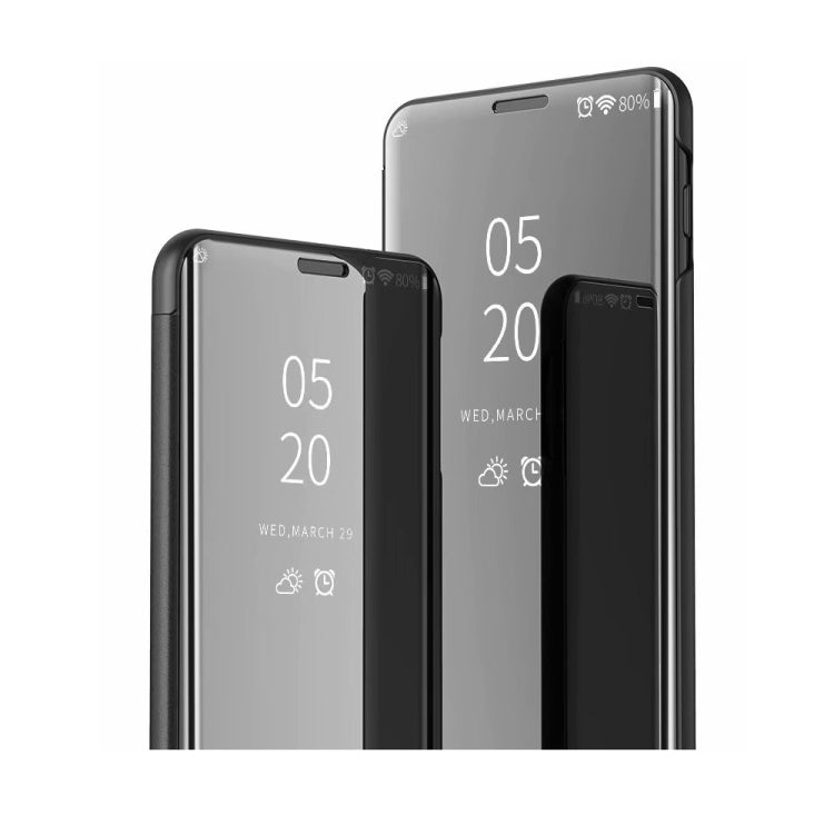 For Samsung Galaxy S22 Ultra 5G Plated Mirror Horizontal Flip Leather Case with Holder(Black) - Galaxy S22 Ultra 5G Cases by PMC TechLife | Online Shopping South Africa | PMC TechLife