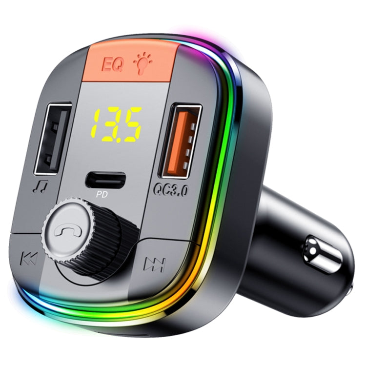 T832 Car Bluetooth FM Transmitter Colorful Light MP3 Player Powerful Quick Charger QC3.0 - Bluetooth Car Kits by PMC TechLife | Online Shopping South Africa | PMC TechLife