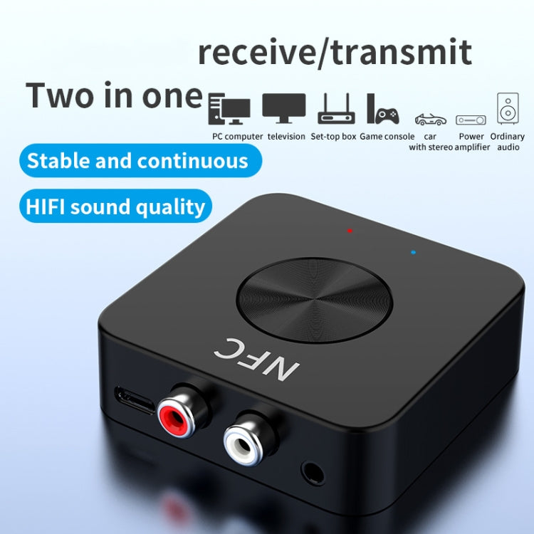 BT-21 NFC Bluetooth 5.0 Receiver & Transmitter RCA 3.5mm AUX Audio Adapter - Audio Receiver Transmitter by PMC Jewellery | Online Shopping South Africa | PMC Jewellery