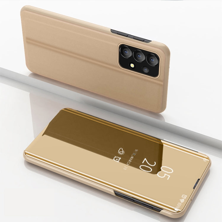 For Samsung Galaxy A53 5G Plated Mirror Flip Leather Case with Holder(Gold) - Galaxy Phone Cases by PMC Jewellery | Online Shopping South Africa | PMC Jewellery