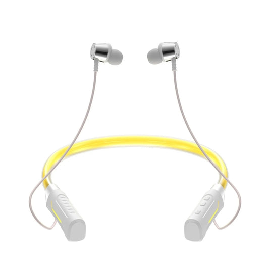 JG4 Flashing LED Neck-mounted Stereo Bluetooth Wireless Earphone(White) - Neck-mounted Earphone by PMC Jewellery | Online Shopping South Africa | PMC Jewellery