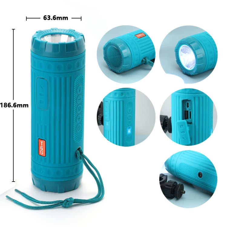 T&G TG312 LED Outdoor Portable Multifunctional Wireless Bluetooth Speaker(Peacock Blue) - Waterproof Speaker by T&G | Online Shopping South Africa | PMC Jewellery