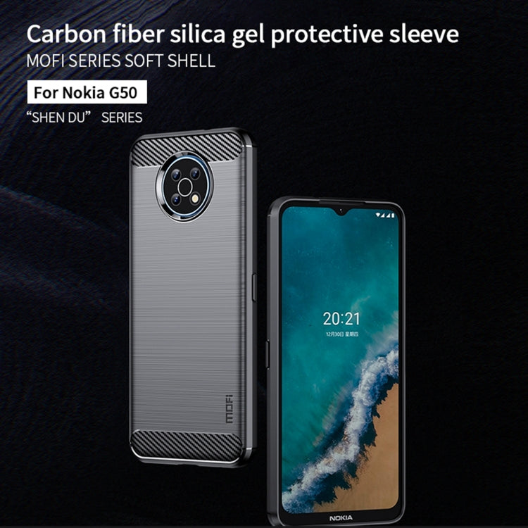 For Nokia G50 MOFI Gentleness Brushed Carbon Fiber Soft TPU Case(Black) - Nokia Cases by MOFI | Online Shopping South Africa | PMC TechLife | Buy Now Pay Later Mobicred