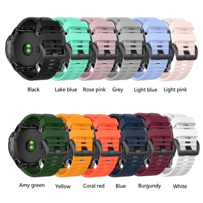 Compatible with Garmin Fenix 7X 26mm Silicone Watch Band(Lake blue) - Watch Bands by PMC Jewellery | Online Shopping South Africa | PMC Jewellery | Buy Now Pay Later Mobicred