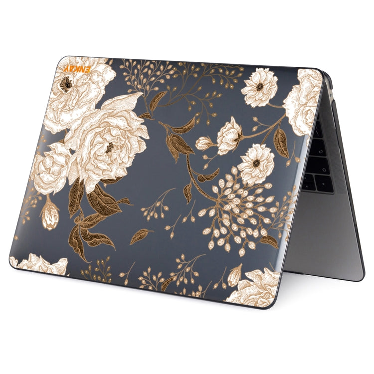 ENKAY Vintage Pattern Series Laotop Protective Crystal Case For MacBook Pro 13.3 inch A1706 / A1708 / A1989 / A2159(Golden Peony) - MacBook Pro Cases by ENKAY | Online Shopping South Africa | PMC Jewellery