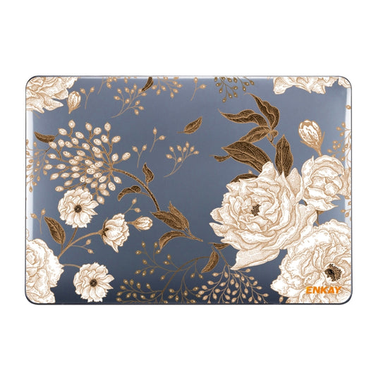 ENKAY Vintage Pattern Series Laotop Protective Crystal Case For MacBook Pro 14.2 inch A2442 (2021)(Golden Peony) - MacBook Pro Cases by ENKAY | Online Shopping South Africa | PMC Jewellery | Buy Now Pay Later Mobicred