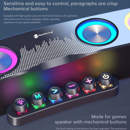 Newrixing NR555 Desktop Colorful LED Gaming Bluetooth Speaker Support TF & FM - Desktop Speaker by New Rixing | Online Shopping South Africa | PMC Jewellery