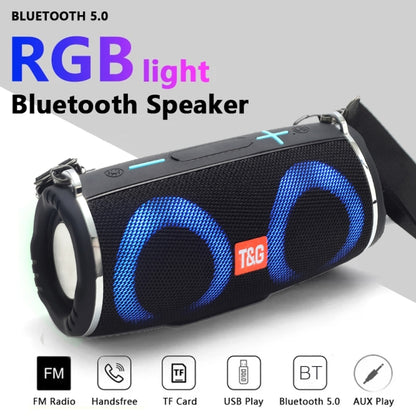 T&G TG642 RGB Light Waterproof  Portable Bluetooth Speaker Support FM / TF Card(Green) - Desktop Speaker by T&G | Online Shopping South Africa | PMC Jewellery