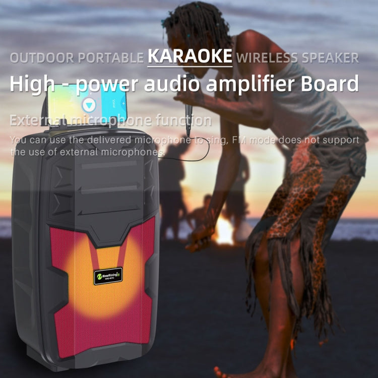 NewRixing NRG401C Outdoor Portable Karaoke Wireless Speaker High-Power Audio Amplifier With Mic(Blue) - Desktop Speaker by NewRixing | Online Shopping South Africa | PMC Jewellery | Buy Now Pay Later Mobicred