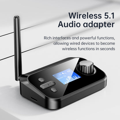 C41S Bluetooth 5.0 Audio Receiver 2 in 1 with Screen Fiber Coaxial Adapter - Audio Receiver Transmitter by PMC Jewellery | Online Shopping South Africa | PMC Jewellery