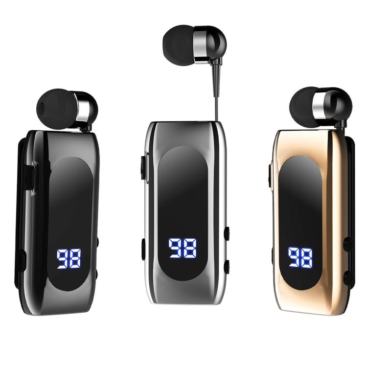 K55 Retractable Cable BT5.2 Smart In-ear Single Sports Earphone(Gold) - Sport Earphone by PMC TechLife | Online Shopping South Africa | PMC TechLife