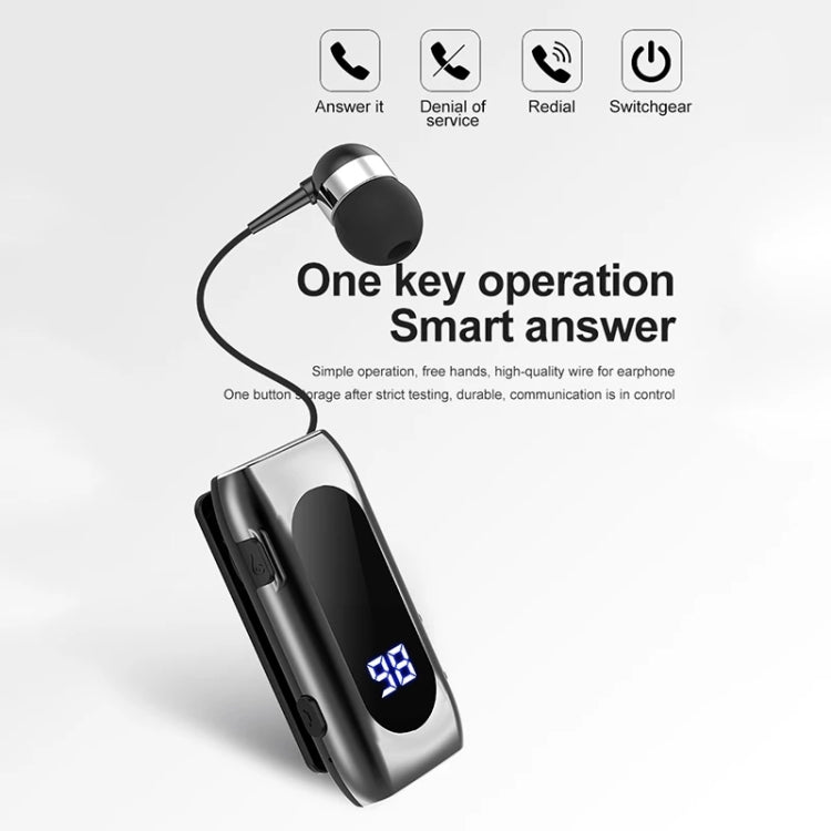 K55 Retractable Cable BT5.2 Smart In-ear Single Sports Earphone(Gold) - Sport Earphone by PMC TechLife | Online Shopping South Africa | PMC TechLife