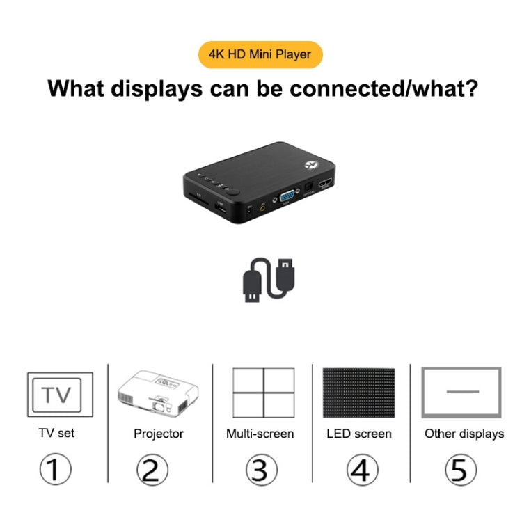 X16 4K Media Player Horizontal And Vertical Screen Video Advertising AD Player, Auto Looping Playback(UK Plug) - free shipping - PMC TechLife - Order now!