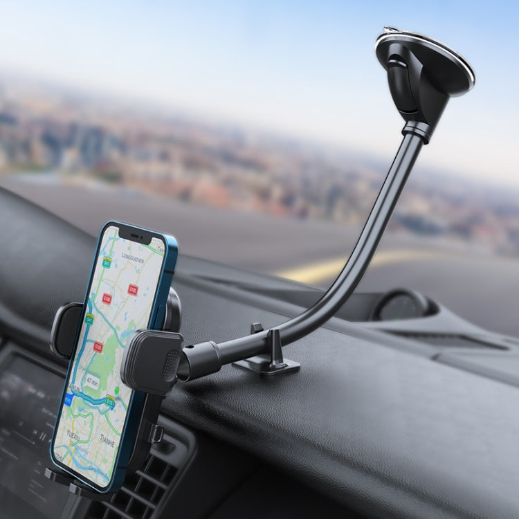 A190+X35 Car Phone Holder Windshield Sucker Mount Bendable Long Arm Stand - Car Holders by PMC Jewellery | Online Shopping South Africa | PMC Jewellery