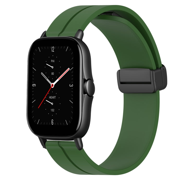 For Amazfit GTS 2 20mm Solid Color Magnetic Clasp Silicone Watch Band(Army Green) - free shipping - PMC TechLife - Order now!