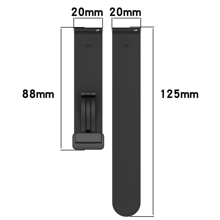 Compatible with Garmin Venu 2 Plus 20mm Solid Color Magnetic Clasp Silicone Watch Band(Black) - free shipping - PMC TechLife - Order now!