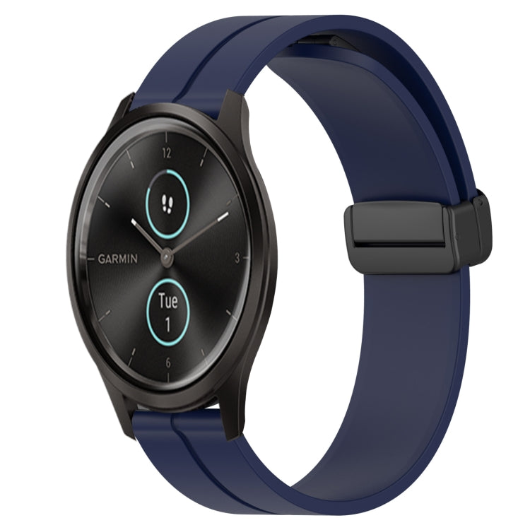 Compatible with Garmin Garminmove Style 20mm Solid Color Magnetic Clasp Silicone Watch Band(Midnight Blue) - free shipping - PMC TechLife - Order now!