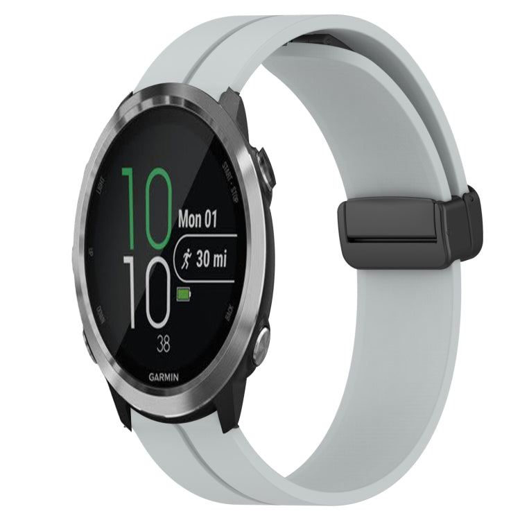 Compatible with Garmin Compatible witherunner 645 Music 20mm Solid Color Magnetic Clasp Silicone Watch Band(Grey) - free shipping - PMC TechLife - Order now!
