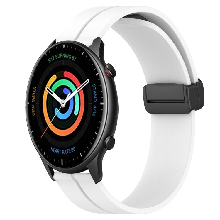 For Amazfit GTR 2 22mm Solid Color Magnetic Clasp Silicone Watch Band(White) - free shipping - PMC TechLife - Order now!
