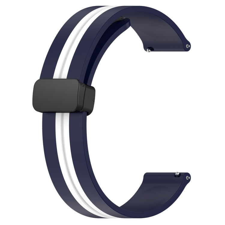 For Amazfit GTS 2 Mini 20mm Folding Magnetic Clasp Silicone Watch Band(Midnight Blue + White) - free shipping - PMC TechLife - Order now!