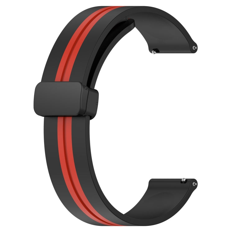For Amazfit GTS 20mm Folding Magnetic Clasp Silicone Watch Band(Black+Red) - free shipping - PMC TechLife - Order now!