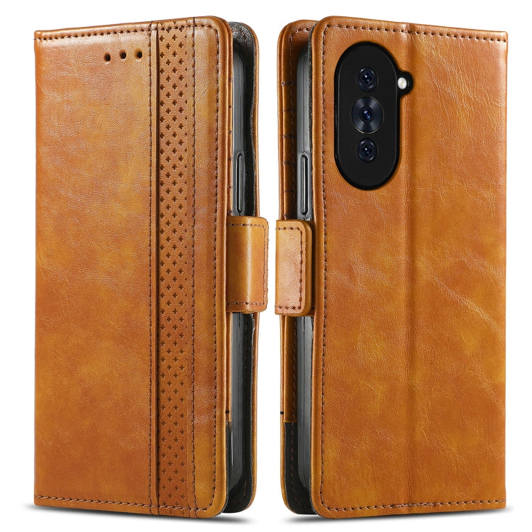 For Huawei  Nova 10 CaseNeoSplicing Dual Magnetic Buckle Leather Phone Case(Khaki) - free shipping - PMC TechLife - Order now!