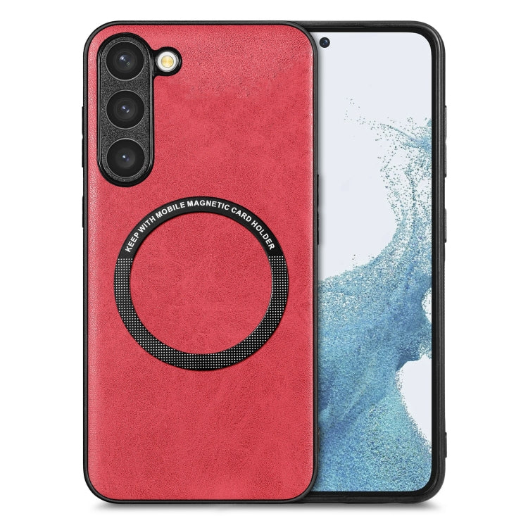 For Samsung Galaxy S23+ 5G Solid Color Leather Back Cover Magsafe Phone Case(Red) - Galaxy S23+ 5G Cases by PMC Jewellery | Online Shopping South Africa | PMC Jewellery