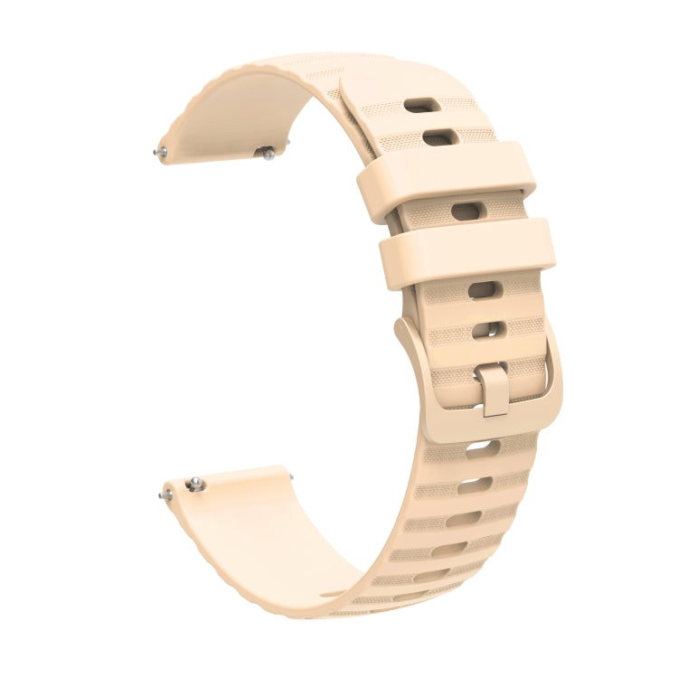 For Huawei Watch 2 20mm Wavy Dot Pattern Solid Color Silicone Watch Band(Beige) - free shipping - PMC TechLife - Order now!