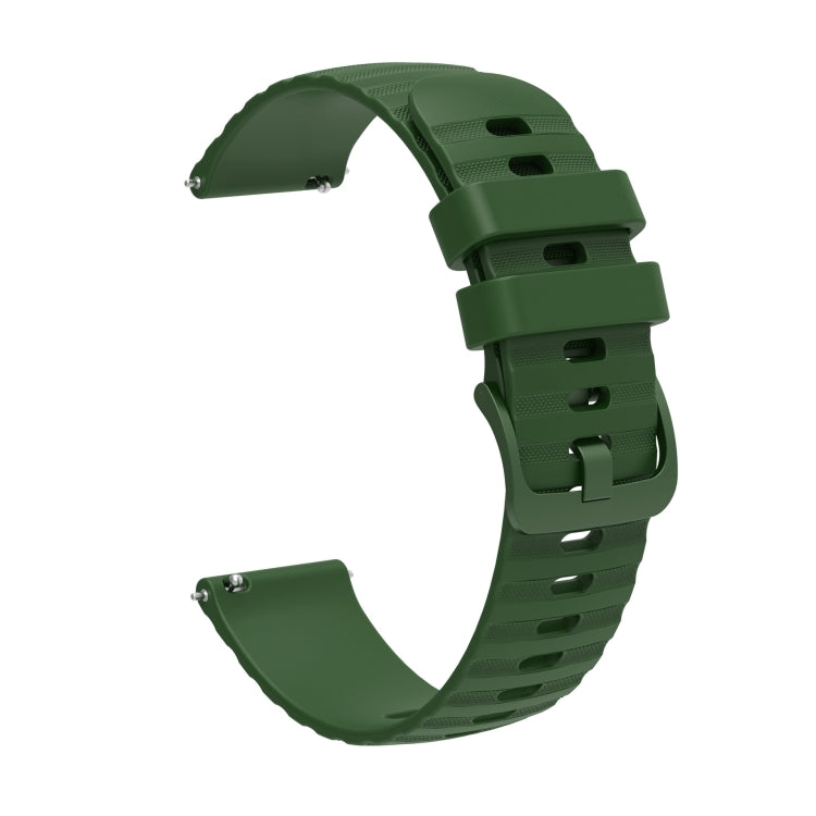For Honor Watch ES 20mm Wavy Dot Pattern Solid Color Silicone Watch Band(Army Green) - free shipping - PMC TechLife - Order now!