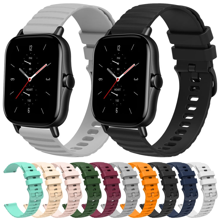 For Amazfit GTS 2E 20mm Wavy Dot Pattern Solid Color Silicone Watch Band(Grey) - free shipping - PMC TechLife - Order now!