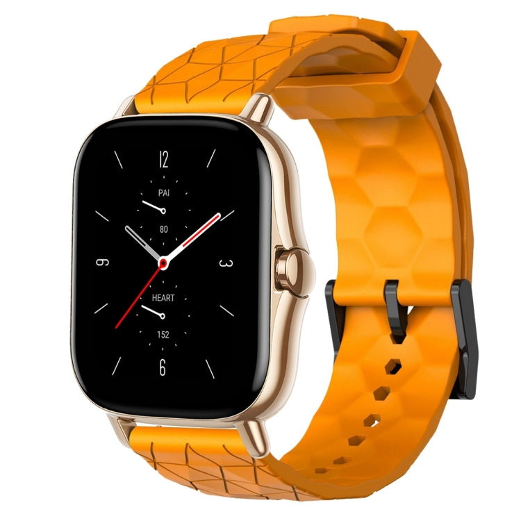 For Amazfit GTS 2 20mm Football Pattern Solid Color Silicone Watch Band(Yellow) - free shipping - PMC TechLife - Order now!