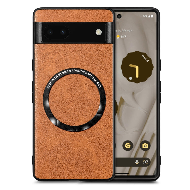 For Google Pixel 6A Solid Color Leather Phone Case(Brown) - Google Cases by PMC TechLife | Online Shopping South Africa | PMC TechLife | Buy Now Pay Later Mobicred