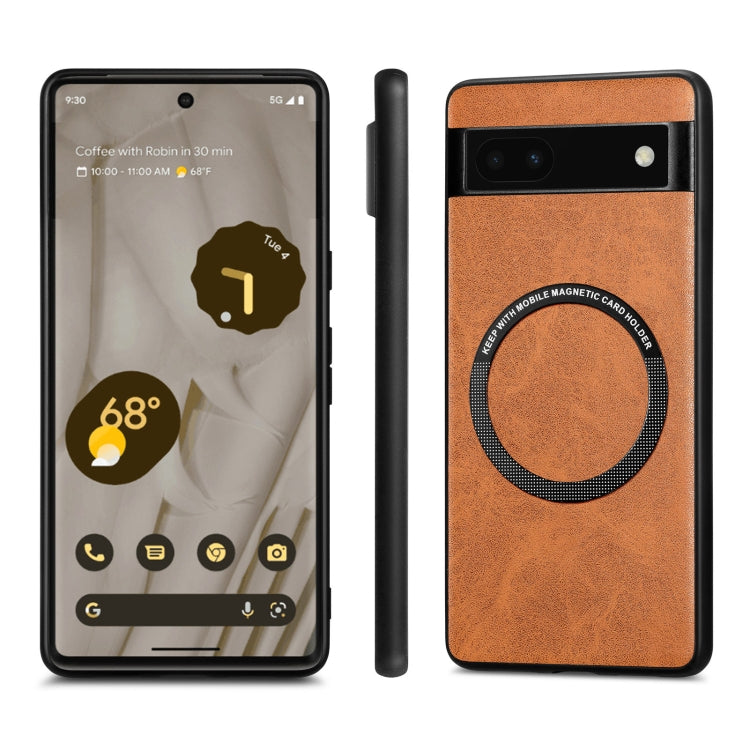 For Google Pixel 6A Solid Color Leather Phone Case(Brown) - Google Cases by PMC TechLife | Online Shopping South Africa | PMC TechLife | Buy Now Pay Later Mobicred