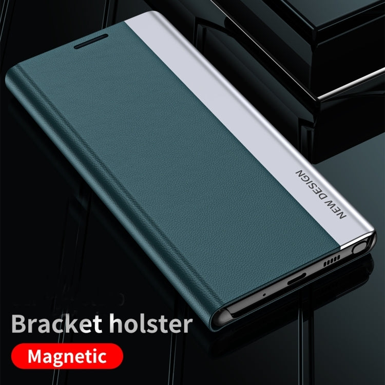 For Samsung Galaxy A34 5G Side Electroplated Adsorption Leather Phone Case(Silvr) - free shipping - PMC TechLife - Order now!