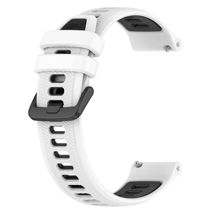 For Garmin Venu 2S 18mm Sports Two-Color Silicone Watch Band(White+Black) - Smart Wear by PMC Jewellery | Online Shopping South Africa | PMC Jewellery