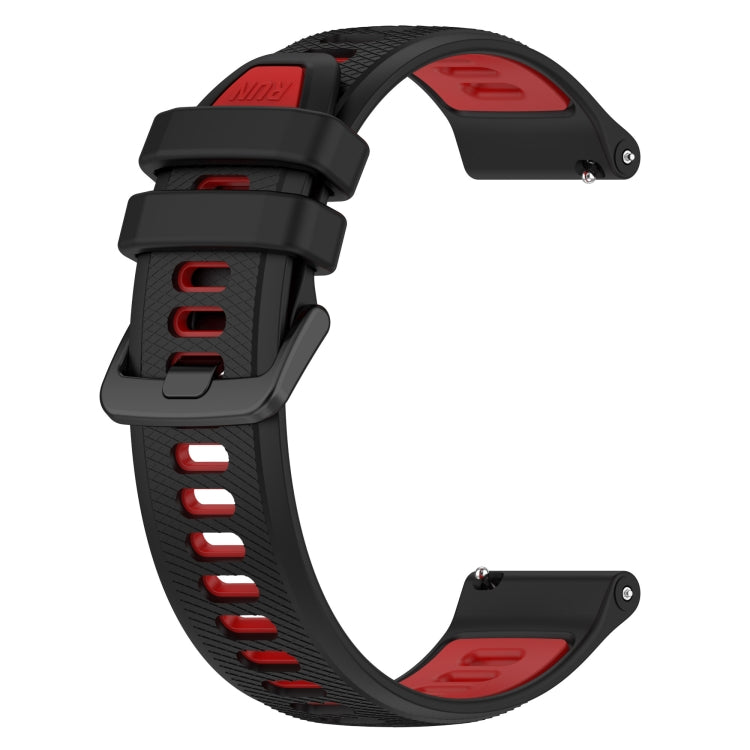 For Garmin Vivomove Sport 20mm Sports Two-Color Silicone Watch Band(Black+Red) - Smart Wear by PMC Jewellery | Online Shopping South Africa | PMC Jewellery