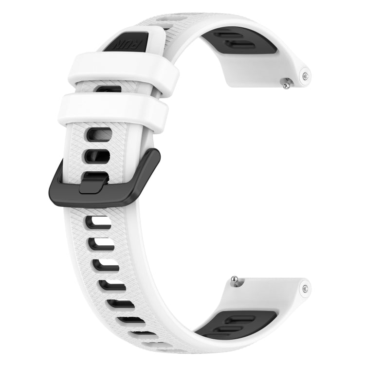 For Garmin Vivoactive3 Music 20mm Sports Two-Color Silicone Watch Band(White+Black) - Smart Wear by PMC Jewellery | Online Shopping South Africa | PMC Jewellery