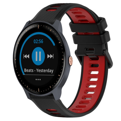 For Garmin Vivoactive3 Music 20mm Sports Two-Color Silicone Watch Band(Black+Red) - Smart Wear by PMC Jewellery | Online Shopping South Africa | PMC Jewellery