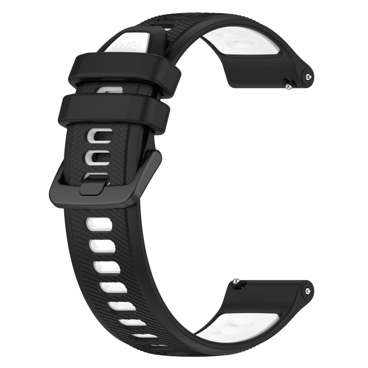 For Garmin Venu 20mm Sports Two-Color Silicone Watch Band(Black+White) - Smart Wear by PMC Jewellery | Online Shopping South Africa | PMC Jewellery