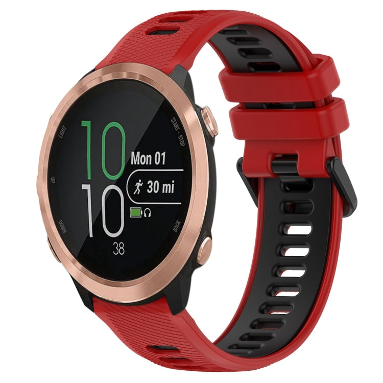 For Garmin Forerunner 645 Music 20mm Sports Two-Color Silicone Watch Band(Red+Black) - Smart Wear by PMC Jewellery | Online Shopping South Africa | PMC Jewellery