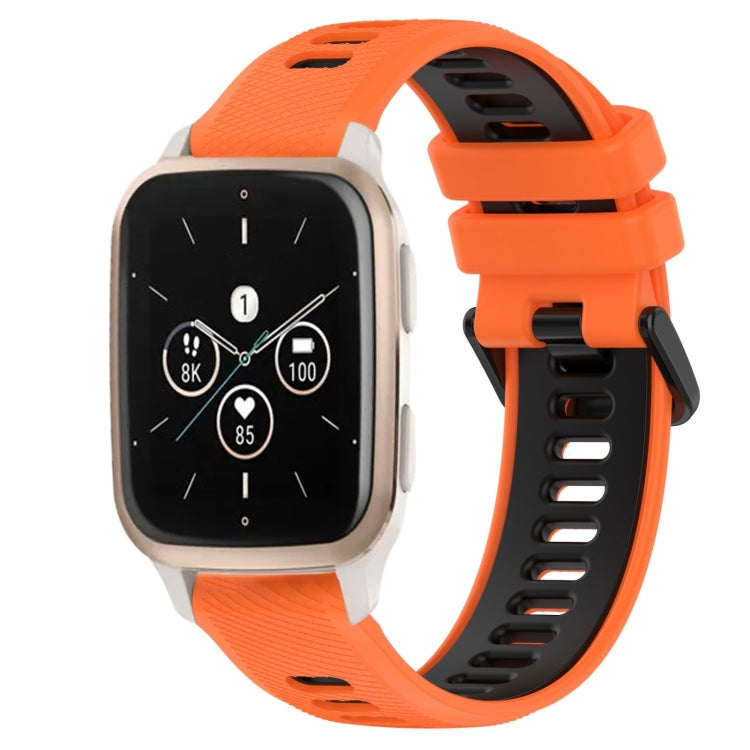 For Garmin Forerunner Sq2 20mm Sports Two-Color Silicone Watch Band(Orange+Black) - Smart Wear by PMC Jewellery | Online Shopping South Africa | PMC Jewellery