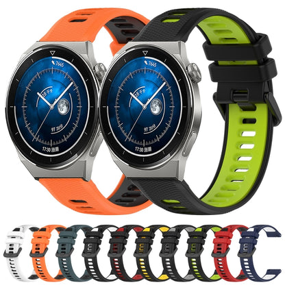 For Huawei Watch GT2 42mm 20mm Sports Two-Color Silicone Watch Band(Black+Red) - Smart Wear by PMC Jewellery | Online Shopping South Africa | PMC Jewellery