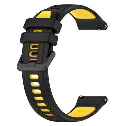 For Huawei Watch GT3 42mm 20mm Sports Two-Color Silicone Watch Band(Black+Yellow) - Smart Wear by PMC Jewellery | Online Shopping South Africa | PMC Jewellery