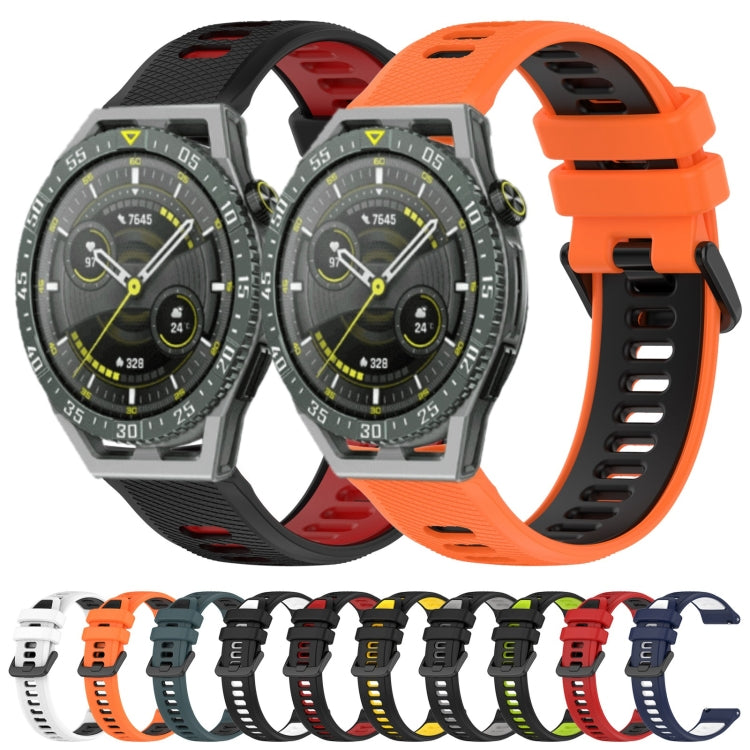 For Huawei Watch GT3 46mm 22mm Sports Two-Color Silicone Watch Band(Black+Red) - Smart Wear by PMC Jewellery | Online Shopping South Africa | PMC Jewellery