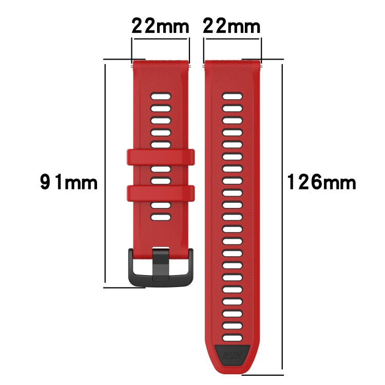 For Honor Watch GS 3 22mm Sports Two-Color Silicone Watch Band(Red+Black) - Smart Wear by PMC Jewellery | Online Shopping South Africa | PMC Jewellery