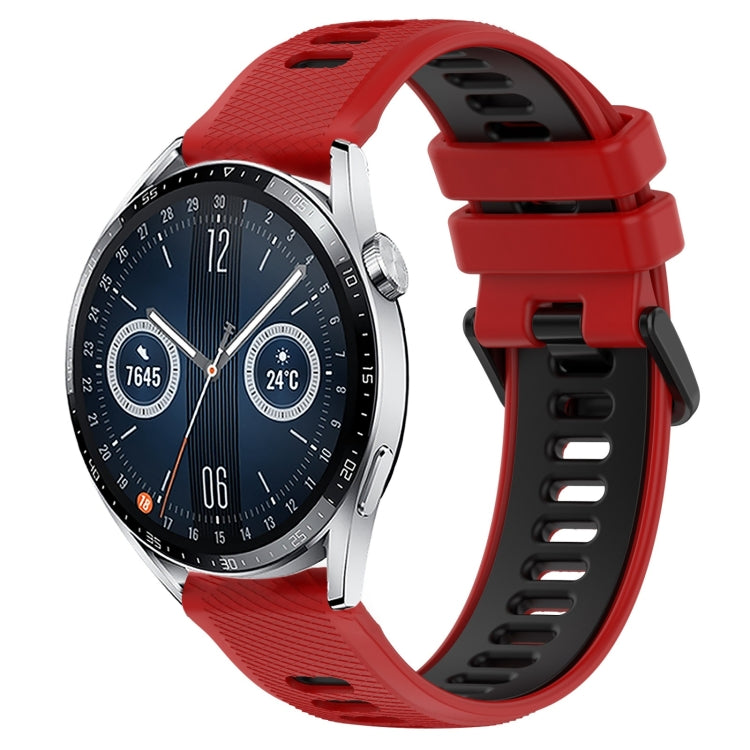 For Huawei Watch GT3 46mm 22mm Sports Two-Color Silicone Watch Band(Red+Black) - Smart Wear by PMC Jewellery | Online Shopping South Africa | PMC Jewellery